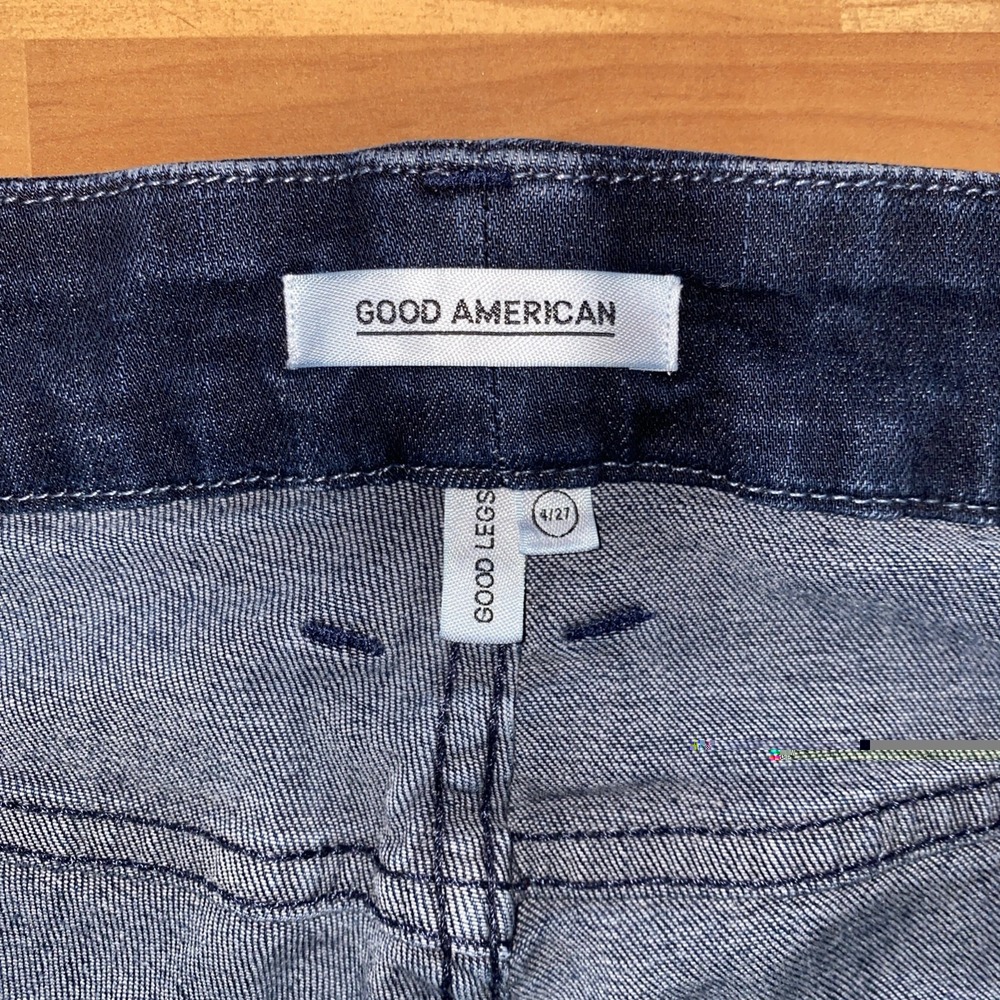 Good American Good Waist Skinny Jeans Womens 4/27 Blue Dark High Rise Stretch - Picture 3 of 8